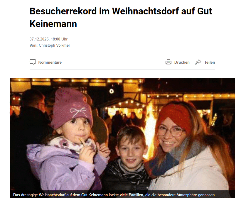 Weihnachtszauber auf Gut Keinemann – ein Blick auf die regionale Vielfalt